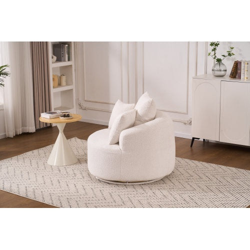 LY-031WH SWIVEL COMPRESSION CHAIR Single-seat Compression Chair, Crochet Yarn Material, Full Sponge Compression Swivel Chair,Compression Chair For Home Living Home Furniture Apartment Hotel Office