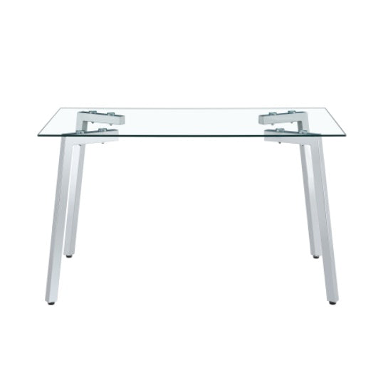 Glass Dining Table Transparent, 130 80 8MM