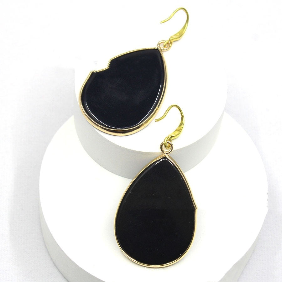 Fashion Bohemian Women's Earrings Natural Stone Amethyst Lapis Lazuli