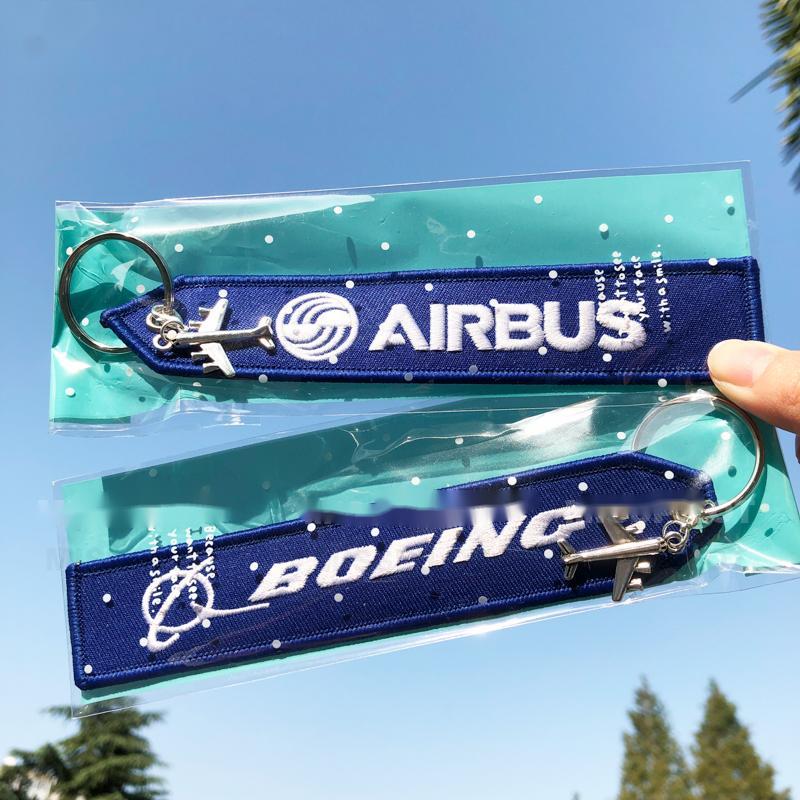 Boeing Embroidered Keychain Engine Engine