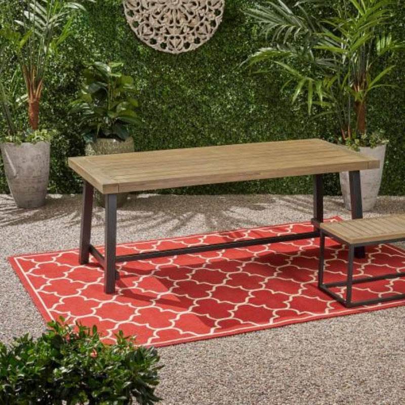 Outdoor Lovewood Dining Table Gray Retro Metal