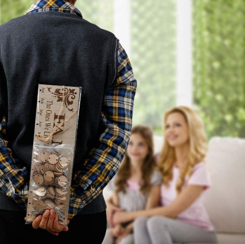 Wooden calendar listing birthday party party home decoration