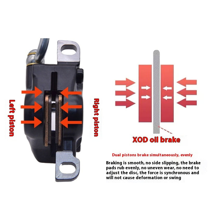 Electric Power Car Scooter Hydraulic Disc Brakes Folding Lithium Bicycle Double Piston Brake