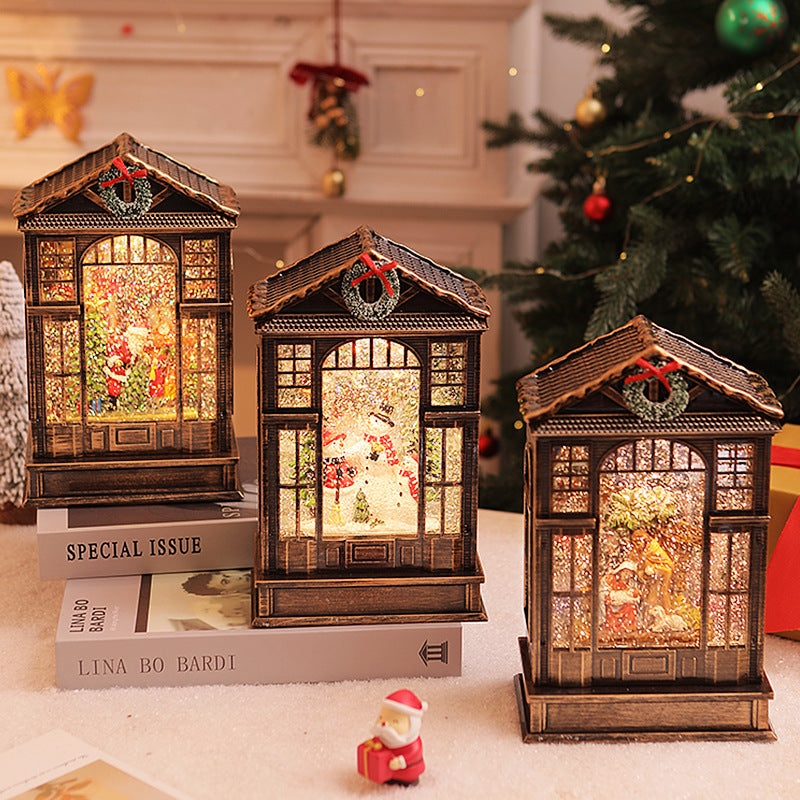 Christmas Music Box Music Box LED Luminous Crystal Lamp Christmas Decoration Night Light Christmas Gift