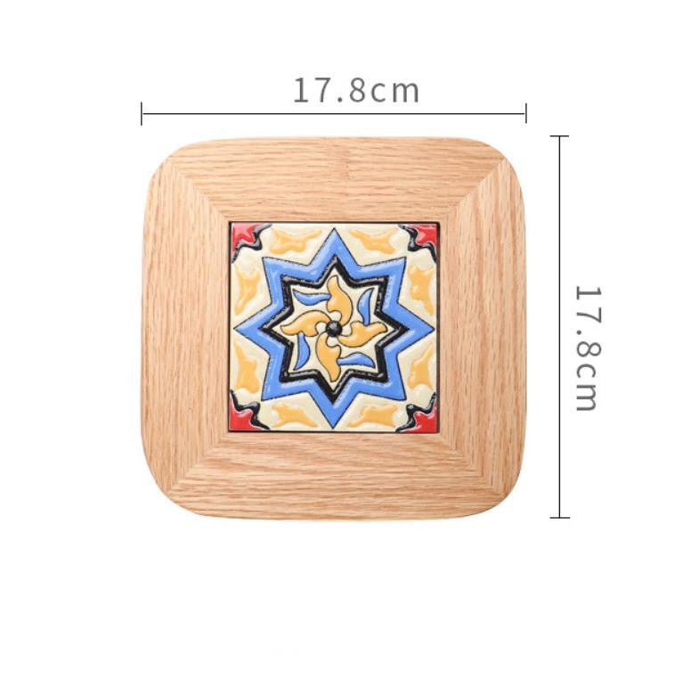 Pastoral Style Dining Table Anti-scalding Wooden Mat