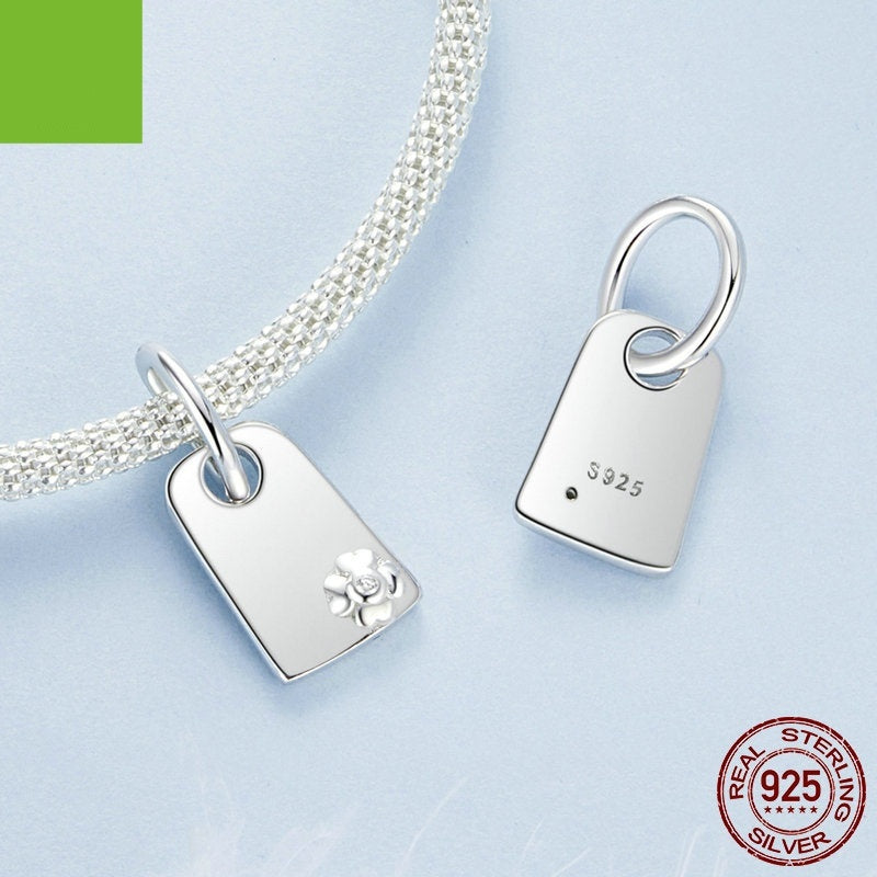 925 Silver Simple Brand Engraved DIY Pendant