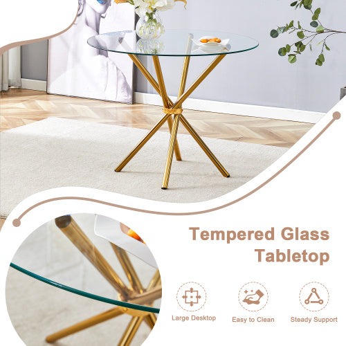 Circular Transparent Glass Dining Table