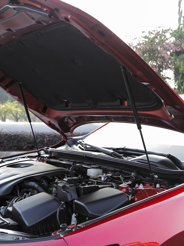 Cover hydraulic rod engine cover support rod modification