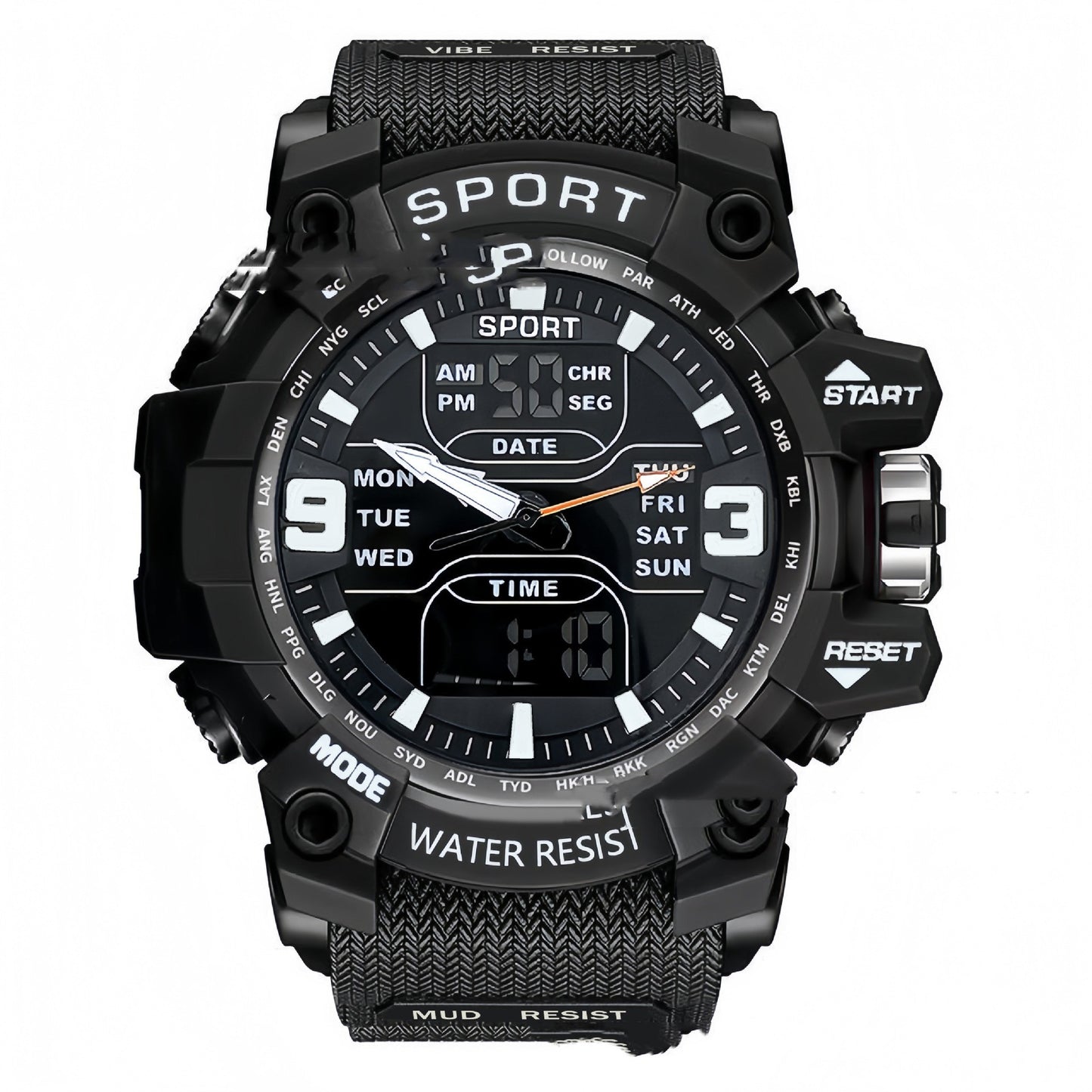 Stylish Black Technology Sports Luminous Boys Electronic Watch