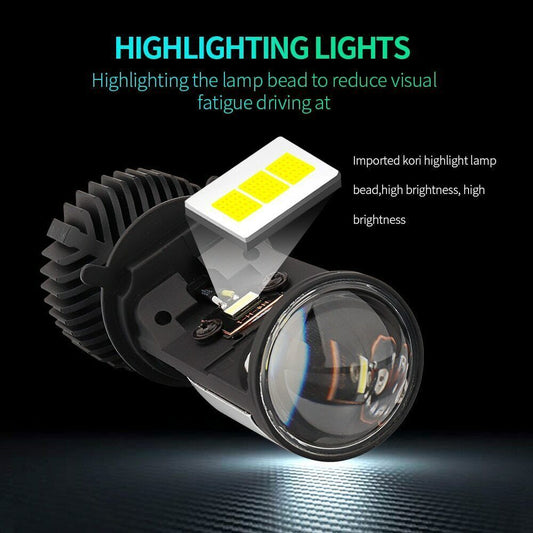 Lens Car Motorcycle Universal LED Headlight Fish Eye Light
