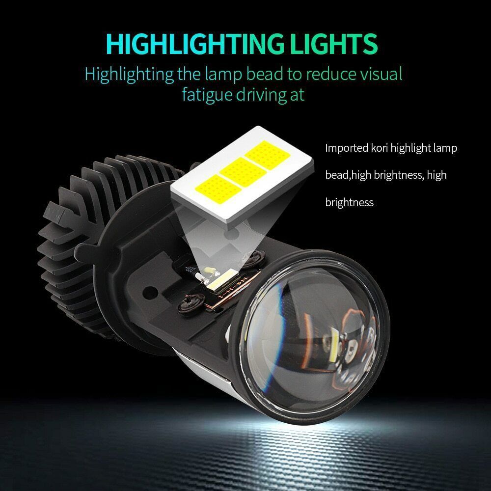 Lens Car Motorcycle Universal LED Headlight Fish Eye Light