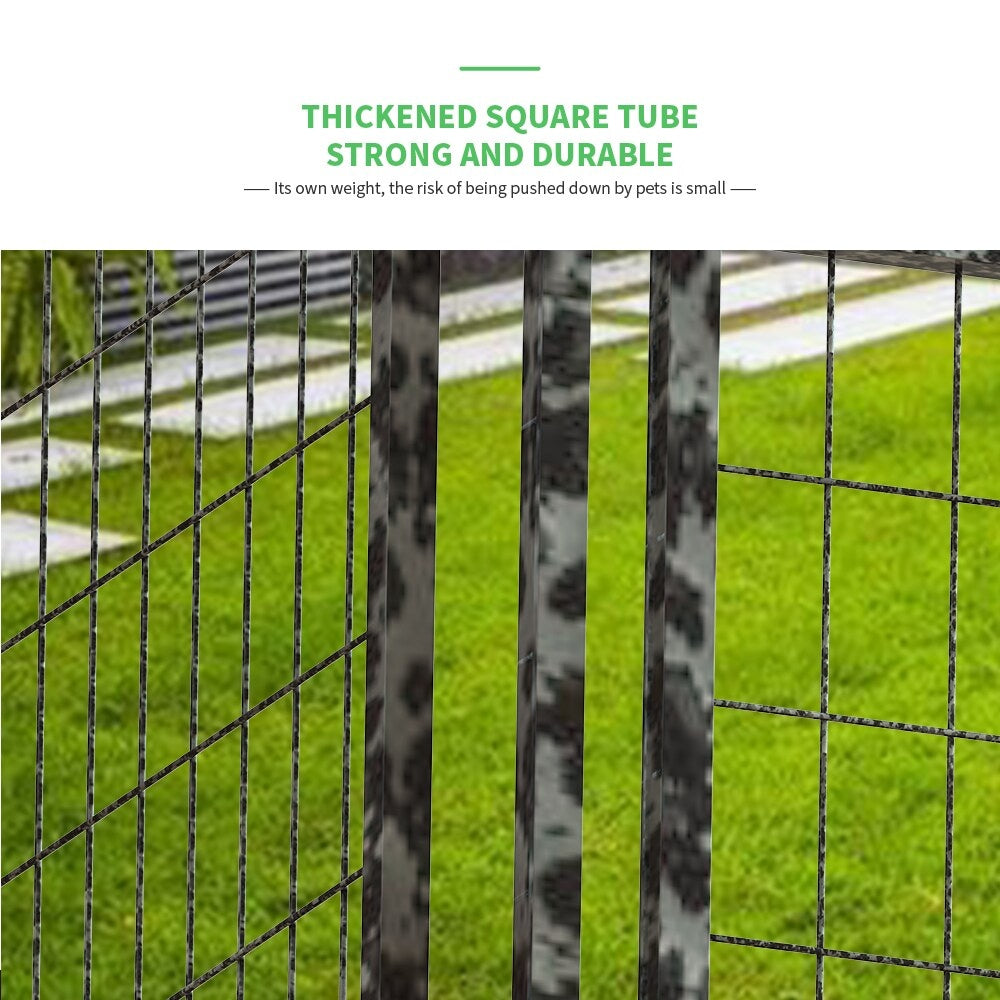 12 Pieces Square Tube Wire Running Cage Black Running Cage Single Door