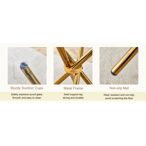 Circular Transparent Glass Dining Table