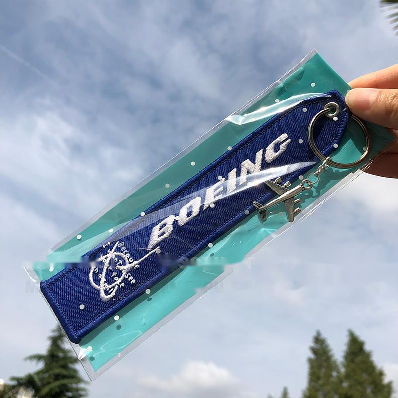 Boeing Embroidered Keychain Engine Engine