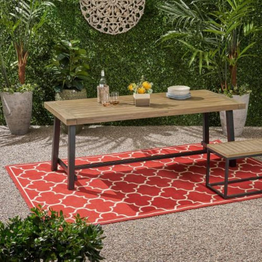 Outdoor Lovewood Dining Table Gray Retro Metal