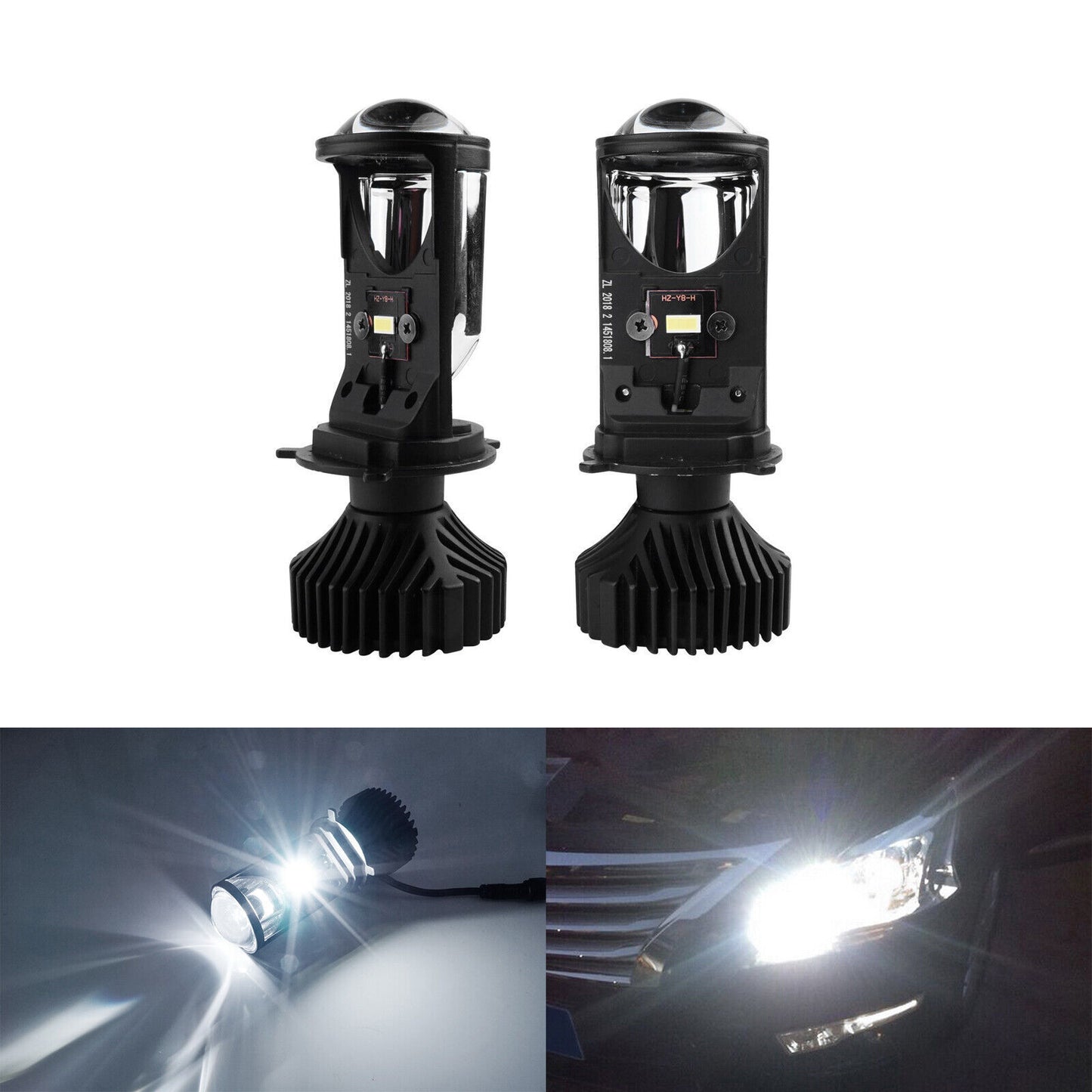 Lens Car Motorcycle Universal LED Headlight Fish Eye Light