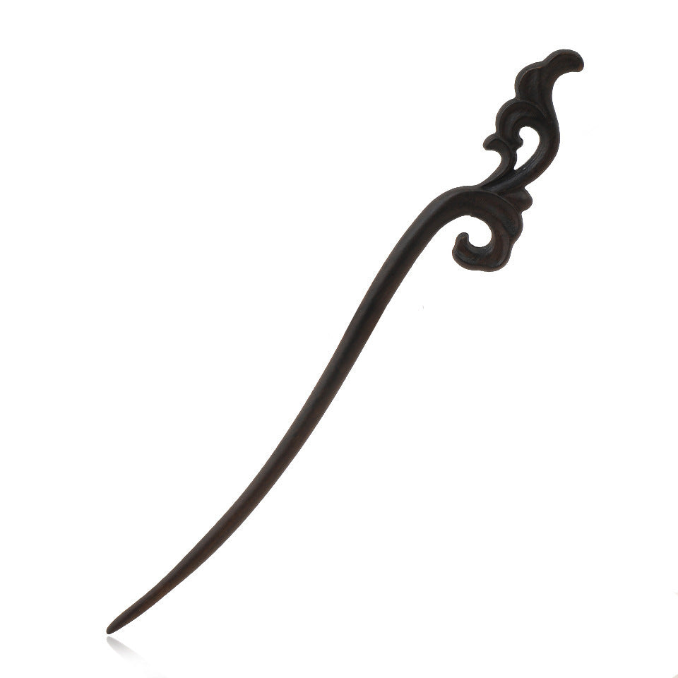 Vintage Carved Hair Clasp Archaistic Headdress Updo