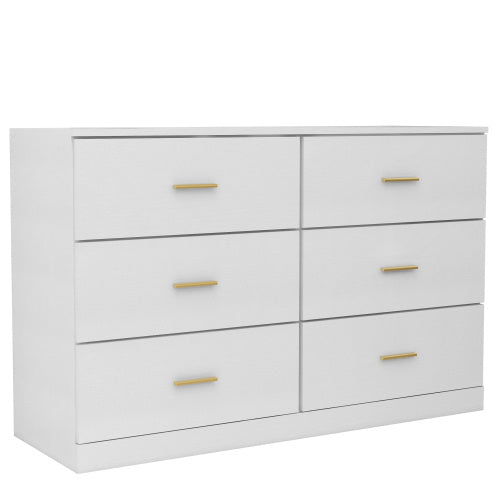 Modern White 6-drawer Bedroom Dressing Table