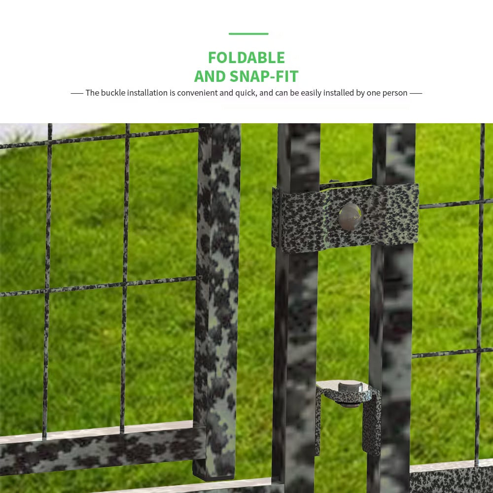 12 Pieces Square Tube Wire Running Cage Black Running Cage Single Door