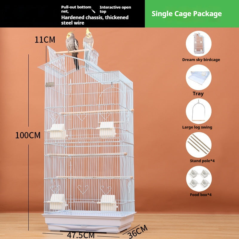 Super Large Luxury Parrot Cage Bird Cage Home Tiger Skin Peony Special Large Villa Ecological Breeding Cage