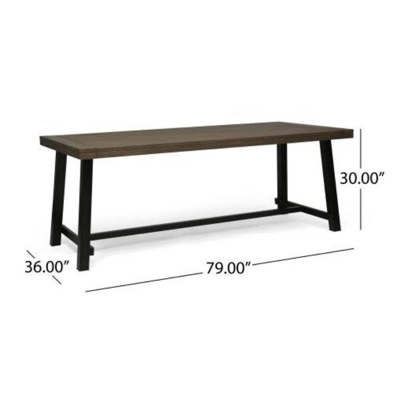 Outdoor Lovewood Dining Table Gray Retro Metal
