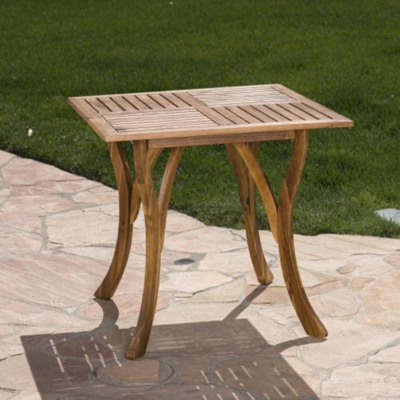 Outdoor Acacia Square Dining Table, Natural Brown