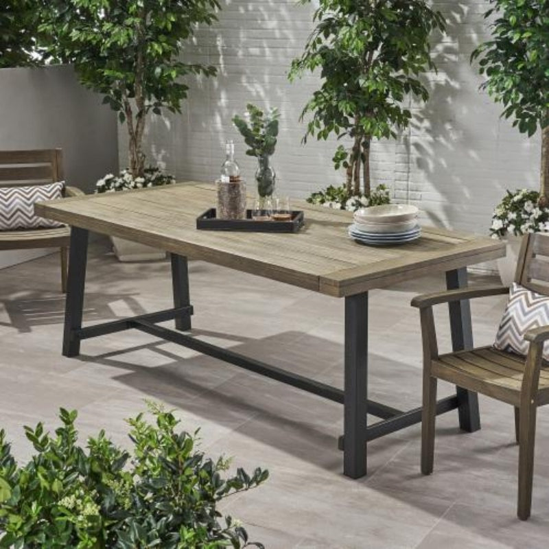 Outdoor Lovewood Dining Table Gray Retro Metal
