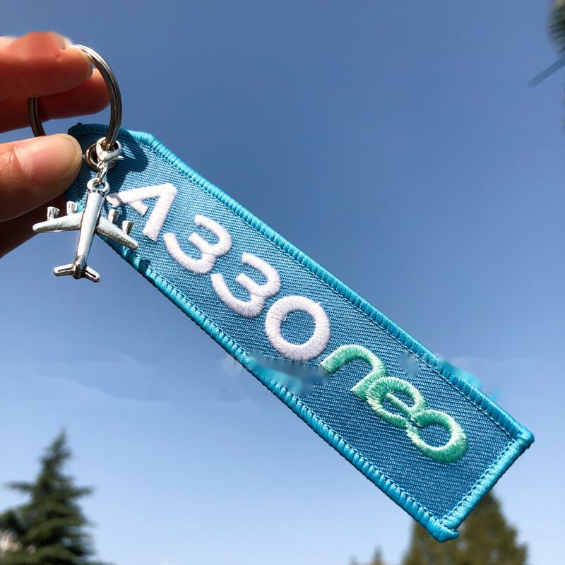 Boeing Embroidered Keychain Engine Engine